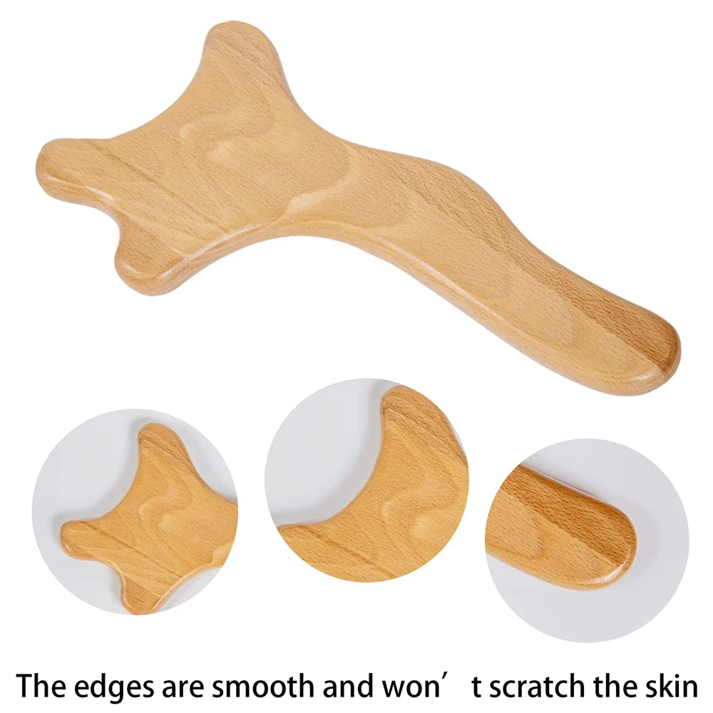 Outil de massage Gua Sha en bois, masseur anti-cellulite, thérapie du bois, pagaie de proximité lymphatique, relaxation musculaire saillante du corps, 1PC