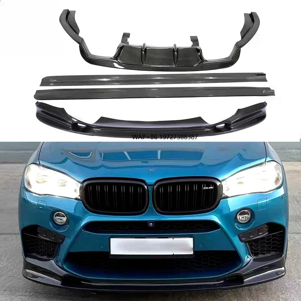 

F85 F86 X5M X6M Carbon Fiber 3D Front Lip Splitter Rear Diffusers Side Skirts Oppotional Auto Body Kit for F85 F86 Car Parts