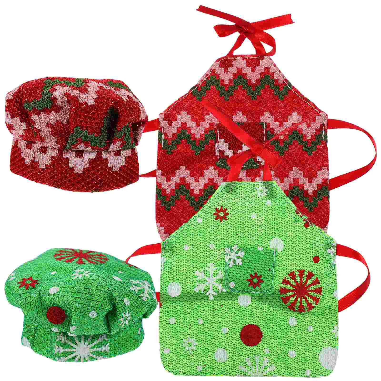 Kerst Element Schort Mini Outfit Poppen Decoratieve DIY Kerst Kleding Rekwisieten Kleine Decors Versieren