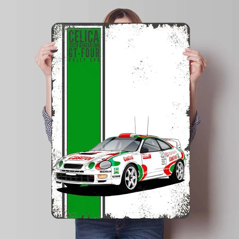 Toyota CELICA GT4 Tinplate Sign Car Metal Poster Room Decoration Home Decor Items Vintage Metal Signs for Wall Art Decoration