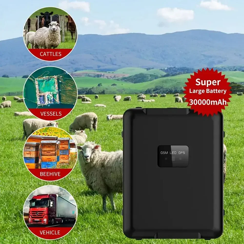 4G GPS Tracker Sheep Cow Cattle Horse GPS Tracking Device Geo-fences Waterproof Locator App Alerts 20000mAh Long Standby Time