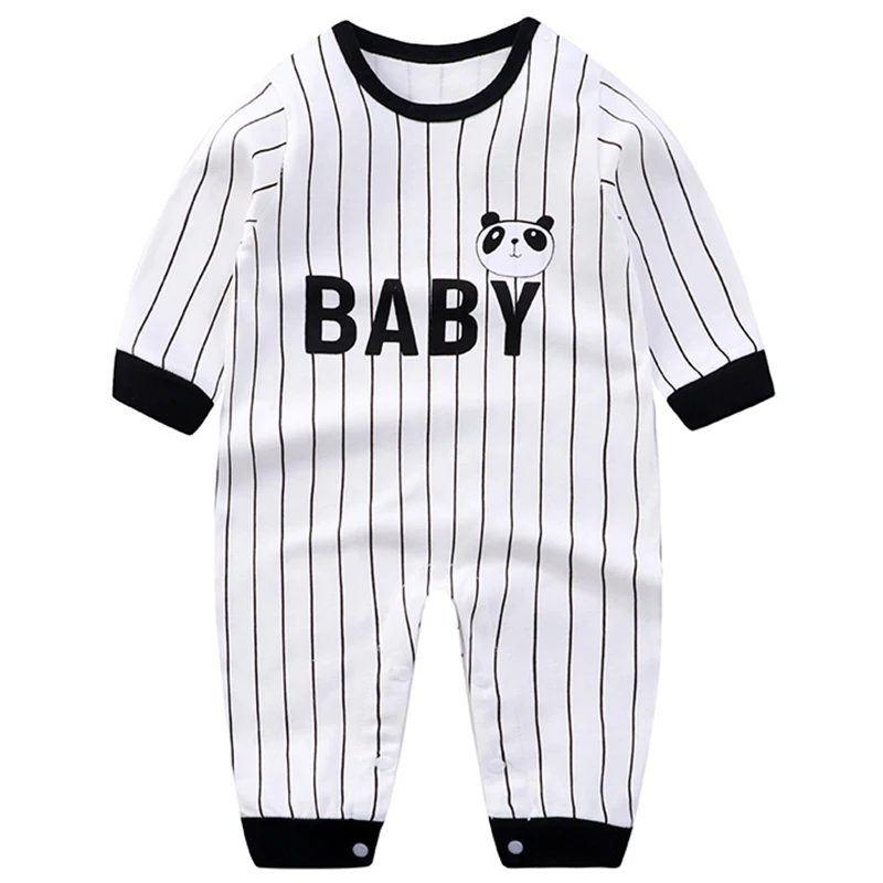 2024 Frühling Herbst Neugeborene Mädchen Jungen Kleidung 0 bis 3 Monate Cartoon niedlichen Druck Langarm Stram pler Overalls Baby kleidung bc869