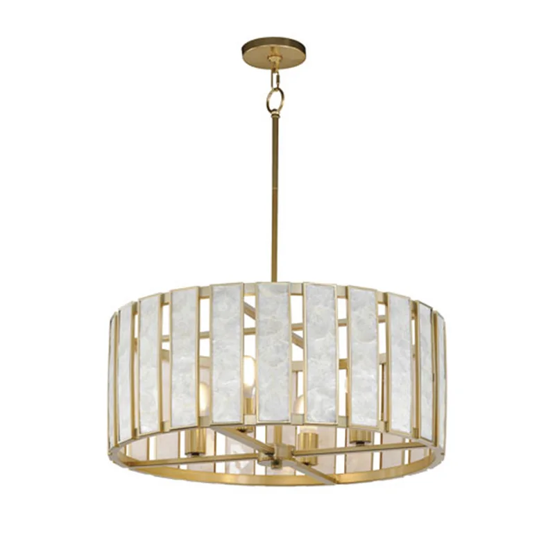 الشمال نمط الأبيض الرخام بريق واحد متعدد الطبقة قلادة مصباح النحاس الأسود الذهب الفضة التعميم عكس الضوء الأسقف