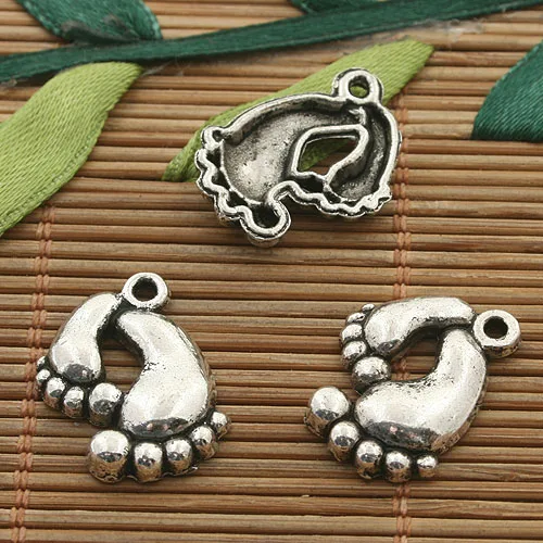 20pcs 20*16mm  Mother and Kid's Feet Charm H3439