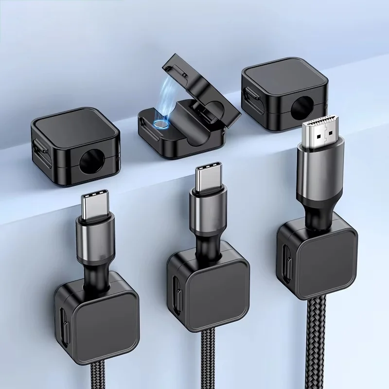 6 stücke Magnetische Kabel Clips Einstellbare Organizer Halter Kabel Unter Schreibtisch Kabel Management Draht Keeper Desktop USB Kabel Schutz