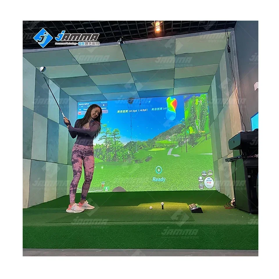 2022 latest Indoor Sport golf Simulator Manufacturer Projection Interaction Screen Smart Golf Game Simulator for entertainment