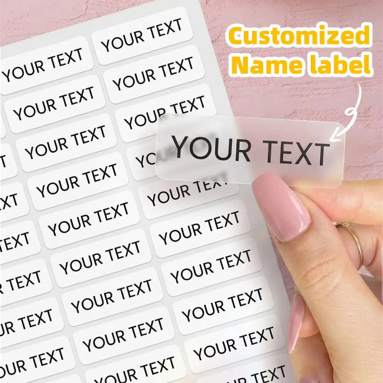 1-180Pcs Custom Name Waterproof Stickers Personalized Text Camping Sacks Outdoor Pouches Treat Bags Storage Bins Package Labels