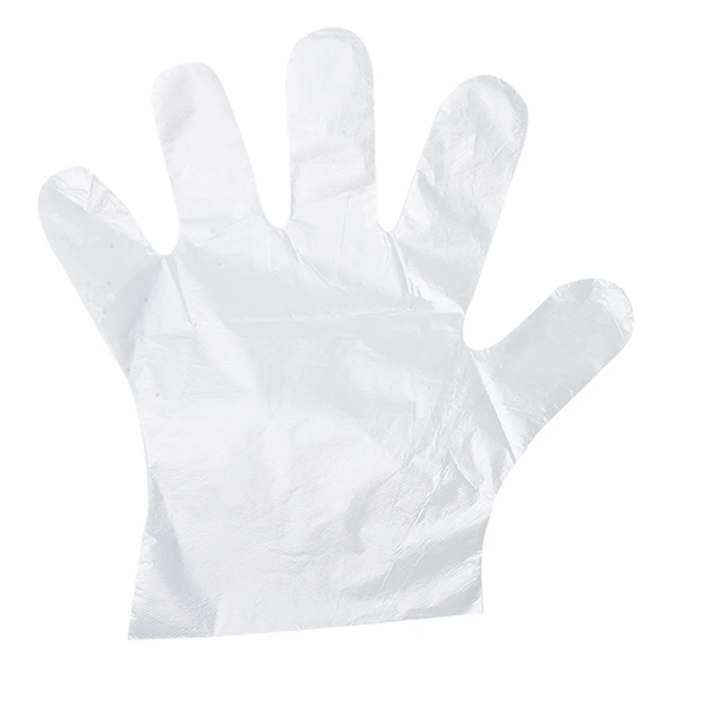 Guantes desechables de plástico para Catering, manoplas transparentes de grado alimenticio, suministros para restaurante, cocina, comedor, accesorios de vajilla, 100 piezas