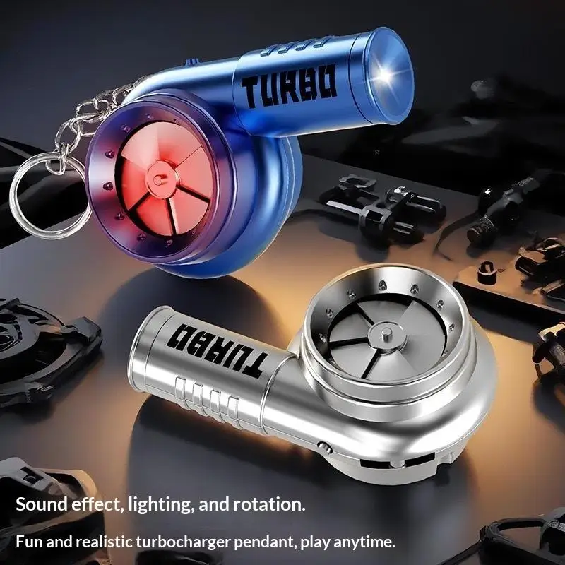 Turbocharging Key Chain Light with Sound Mini LED Torch Plastic Car Keyring Pendant for Hiking Daily Carry Use