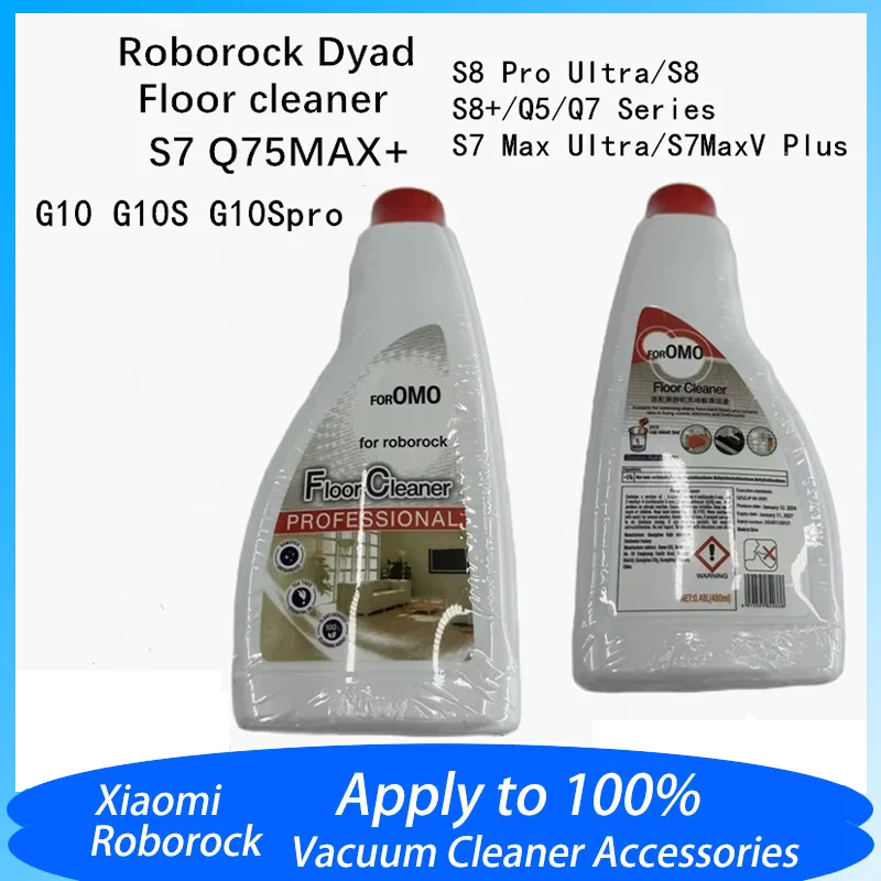 

480ML 100% for Roborock Omo Floor Cleaning Solution Accessories Liquid Suit S7,S85,G10,99.9% Antibacterial, Non-toxic