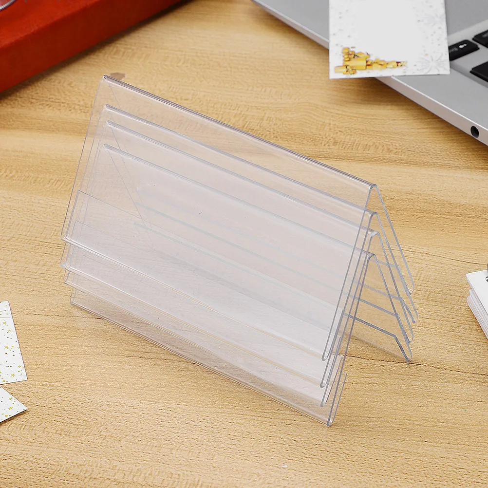 8Pcs Acrylic Conference Name Plates Clear Desk Display Stands Tent Seating Holders for Meetings Office Table Number Signs