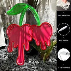 Cherry neon light cherry LED neon sign suitable for kids room party bar store wall decoration cave bedroom wall hanging light