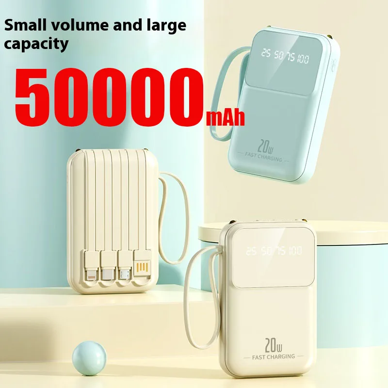 

High quality 50000mAh Built-in Mini Four Wire Power Bank With Large Capacity Portable Power Bank