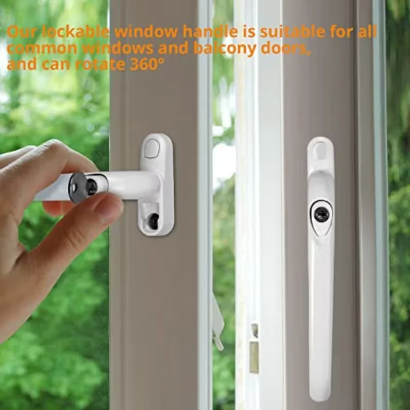 Picture 7: 2PACK UPVC Window Handle Universal Espag Key Locking For Double Glazing-White