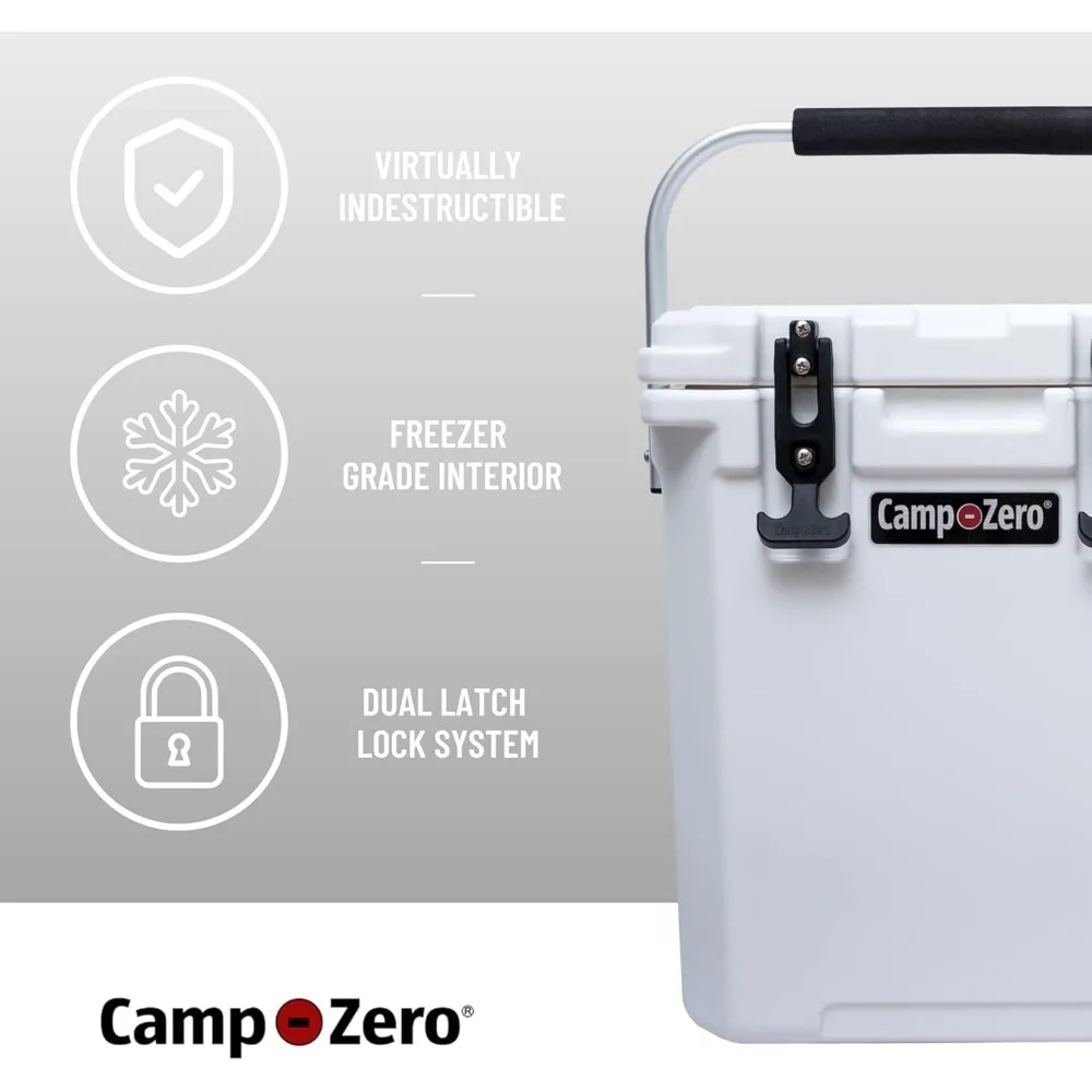 CAMP-ZERO 16L-16.9 Quart Portable Hard Cooler with Divider, Perfect for Drinks, Wine Bottles, Lunch, Beach, Picnics, Boating,