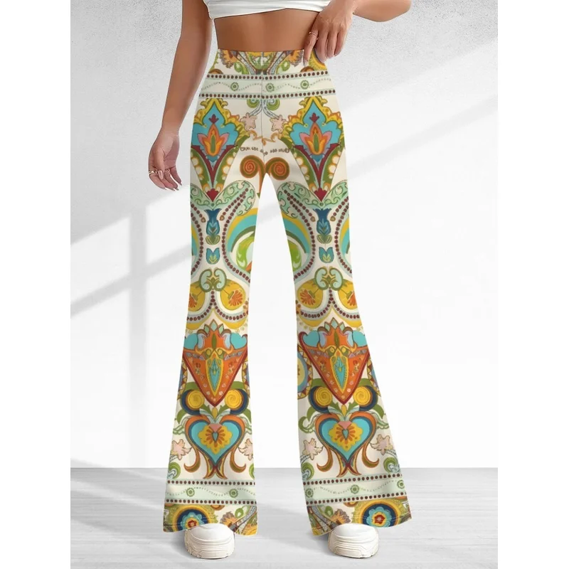 Printed flared pants for teenagers aged 7-16, suitable for daily street wear and suitable for all seasons.