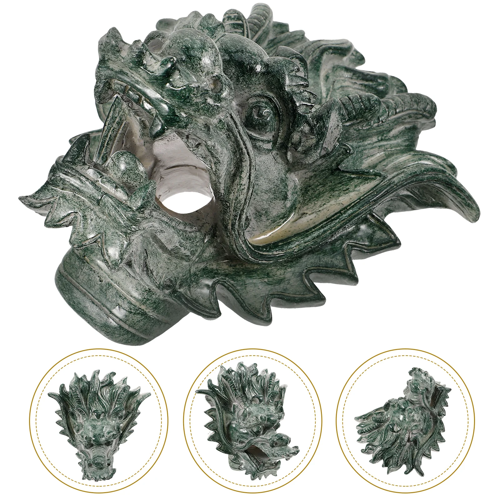 

Resin Wall Outdoor Large Garden Fountain Villa Dragon Head Backyard Ornament Spray Heads Water Dispenser Pond Fountain Outlet