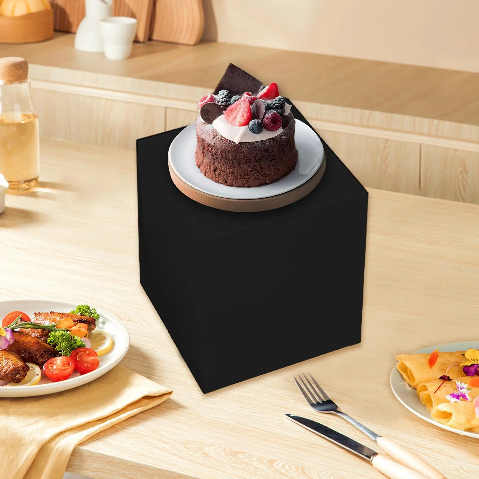 Black Buffet Riser Food Riser Multipurpose with Hollow bottoms Jewelry Brunch Display Nesting Riser Display Stand