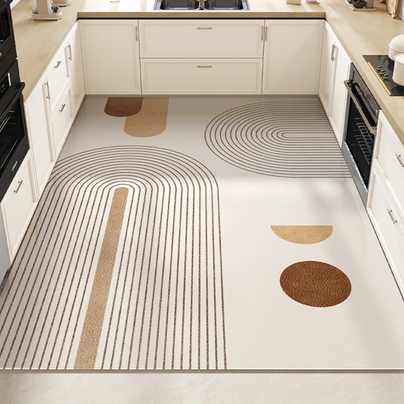 

Kitchen Floor Mats Oil-proof Waterproof Anti-fouling Pvc Carpet Home Decorating Easy Clean Non-slip Balcony Rug Ковер Tapis 러그