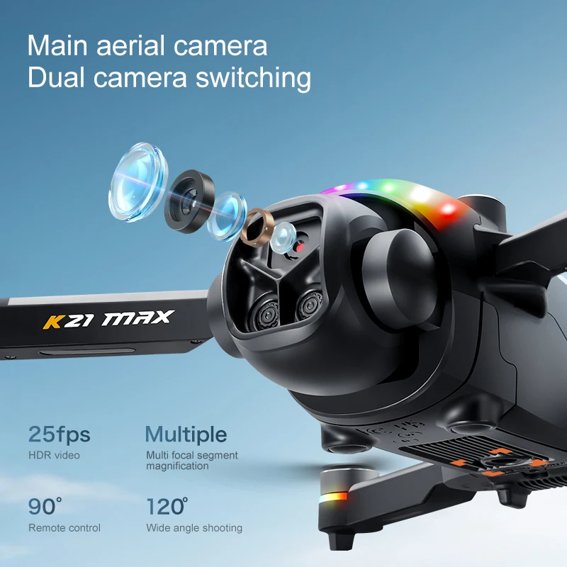 Outdoor Aerial Drone Electric Dual Camera 90° 120° Wide Angle HDR Video Gesture Photo Video Dual Camera Switch HD Large Screen RC Drone view 6