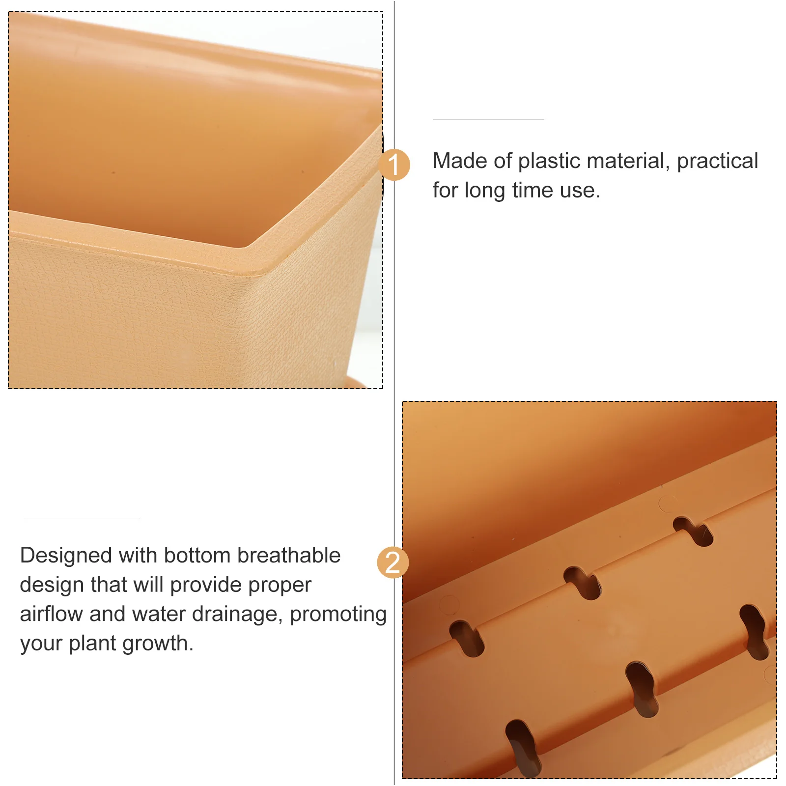 

Rectangular Flower Pot Greening Engineering Plastic Flowerpot with Drainage Holes Container Pots Planter Boxes Growing Plants