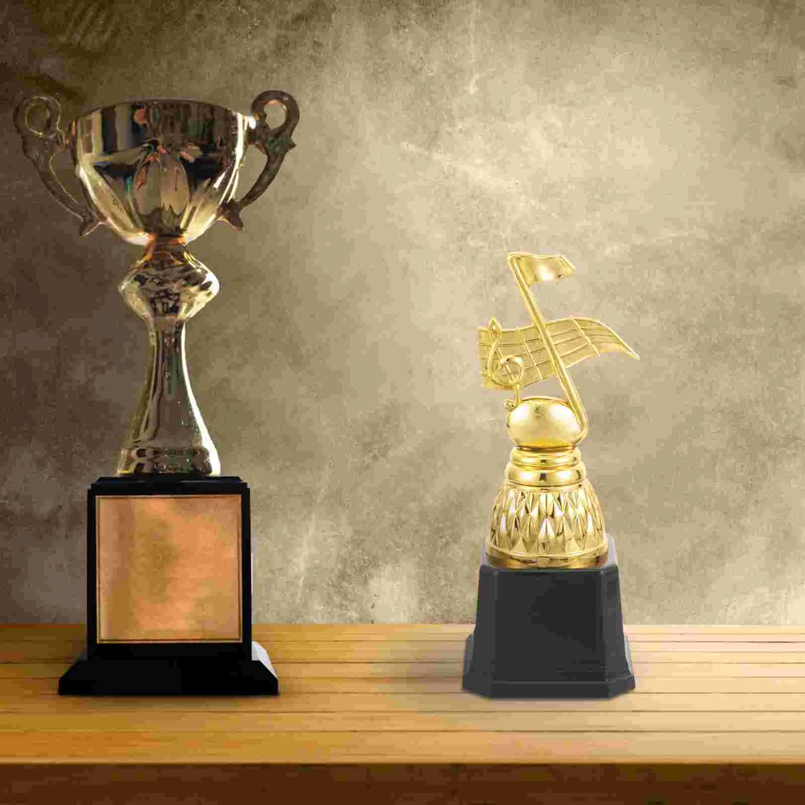 Music Note Awards Winner Trophy Cup Piano Gold Decor Trophies Plastic for Kids Competition Prize