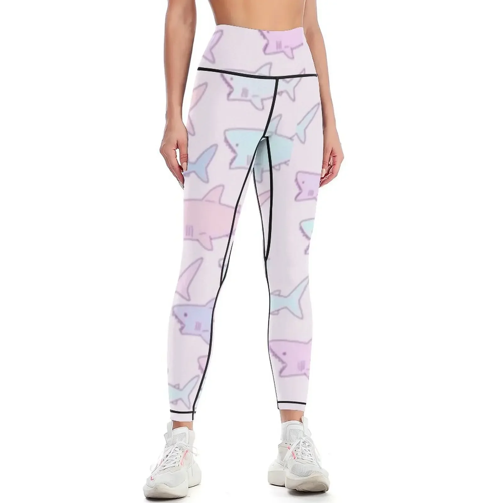 Cute Sharks Leggings Tight fitting woman Sports female sportswear woman gym 2025 fitness set gym Womens Leggings