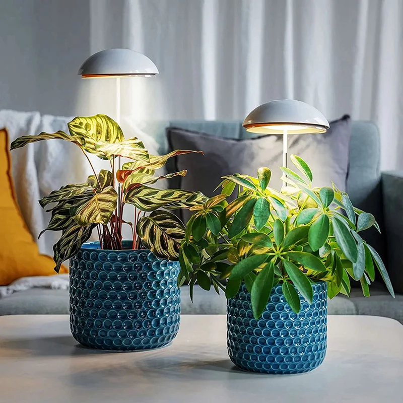 Luces de cultivo, luz LED de espectro completo para plantas, altura ajustable con temporizador de encendido/apagado automático 3/6/12H, 4 brillos regulables