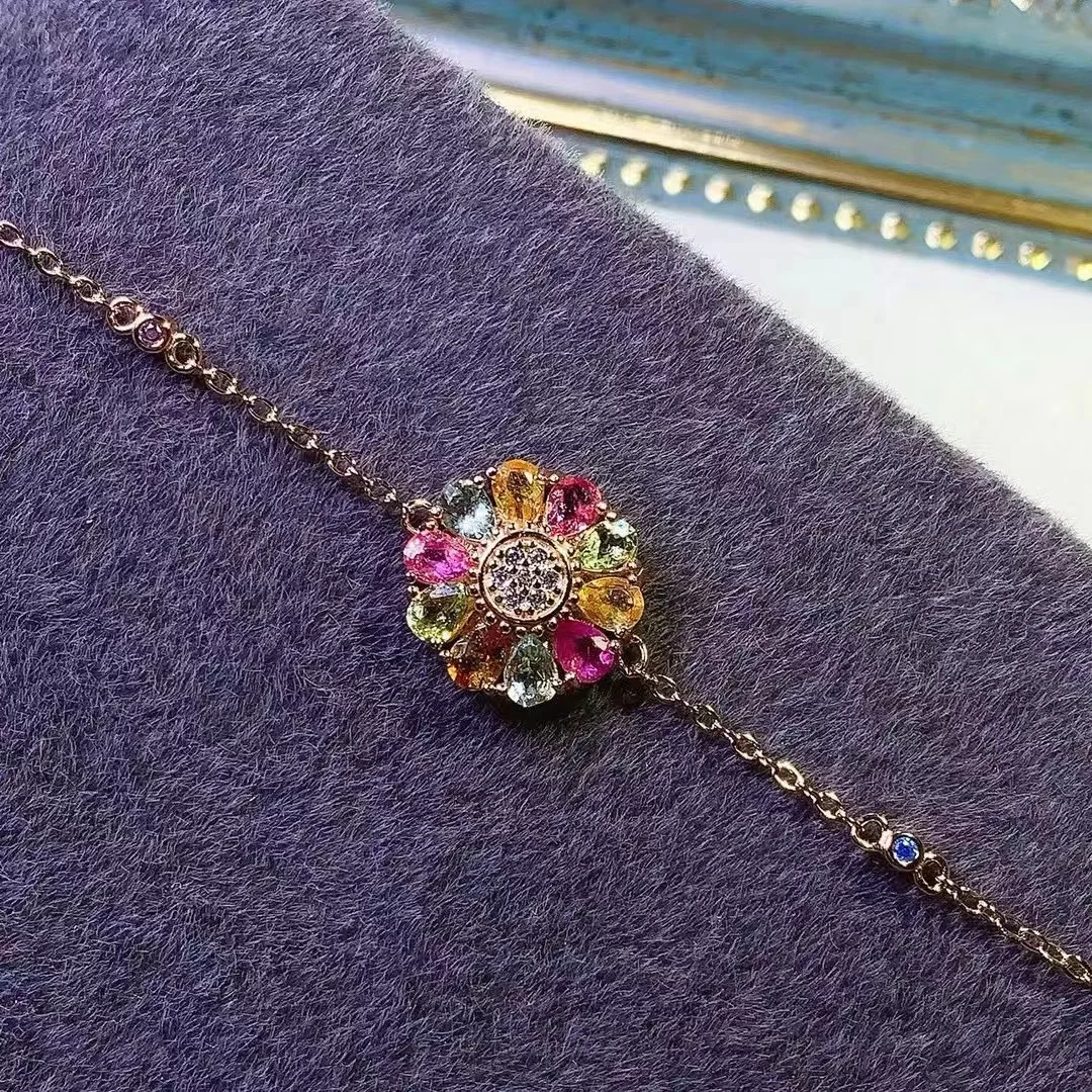 

KJJEAXCMY Высококачественный женский браслет из натурального турмалина, серебро S925 с гальваническим покрытием, высокая четкость, полная блестка