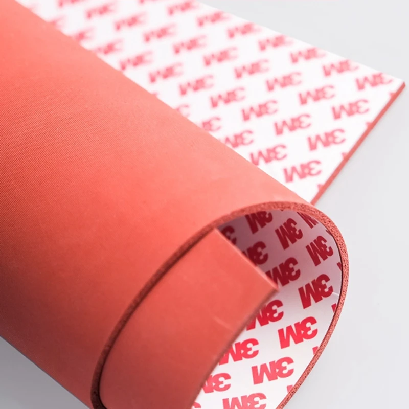 1/2/3/4/5mm Adhesive Silione Foam Rubber Sheet 250*250mm Closed Cell Silicon Sponge Sheet High Temps Resist Red Mat DIY