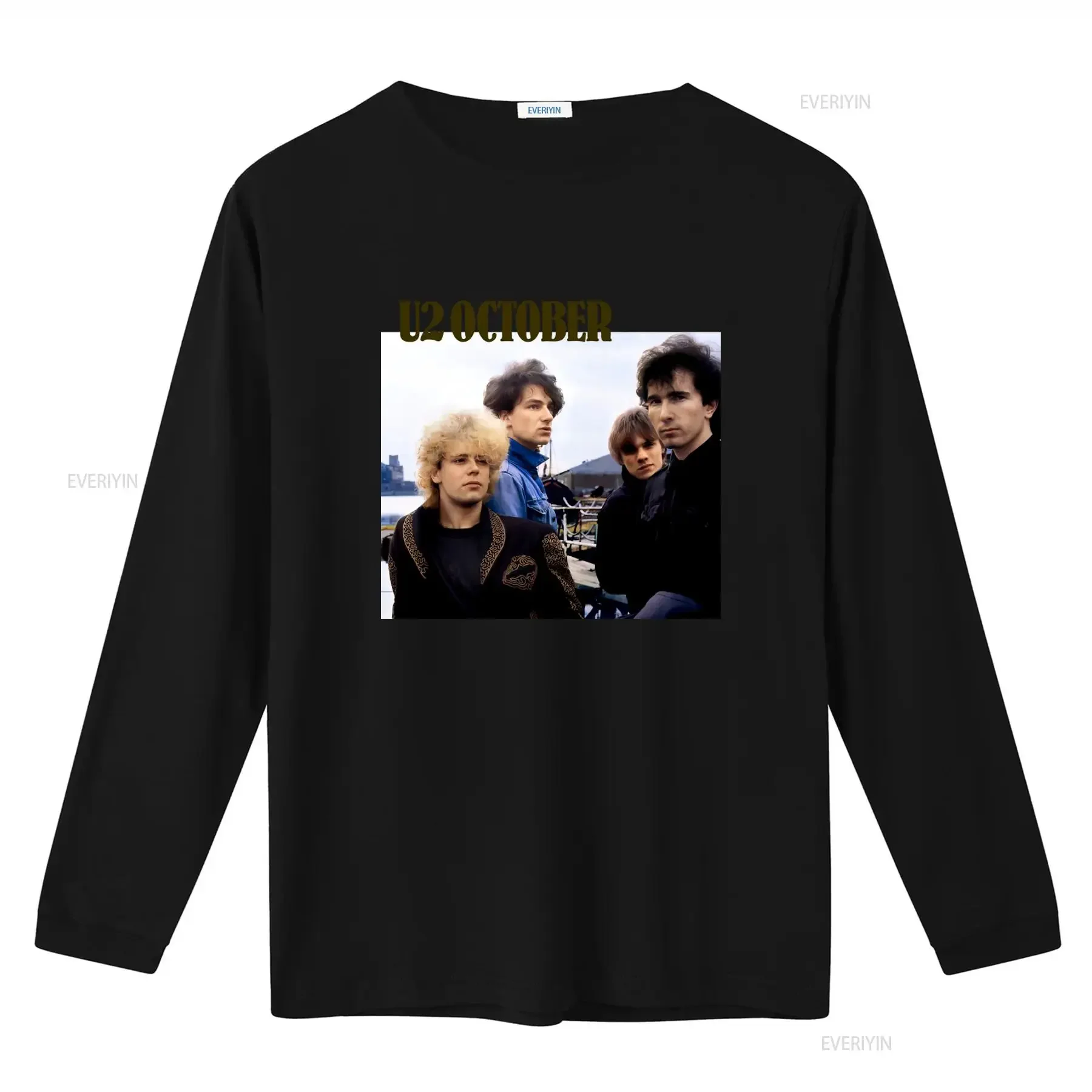 U2 October Band  Cotton T Shirt for Men in White Full Sizes from S to 2345XL HC1983 vintage Washed fashion