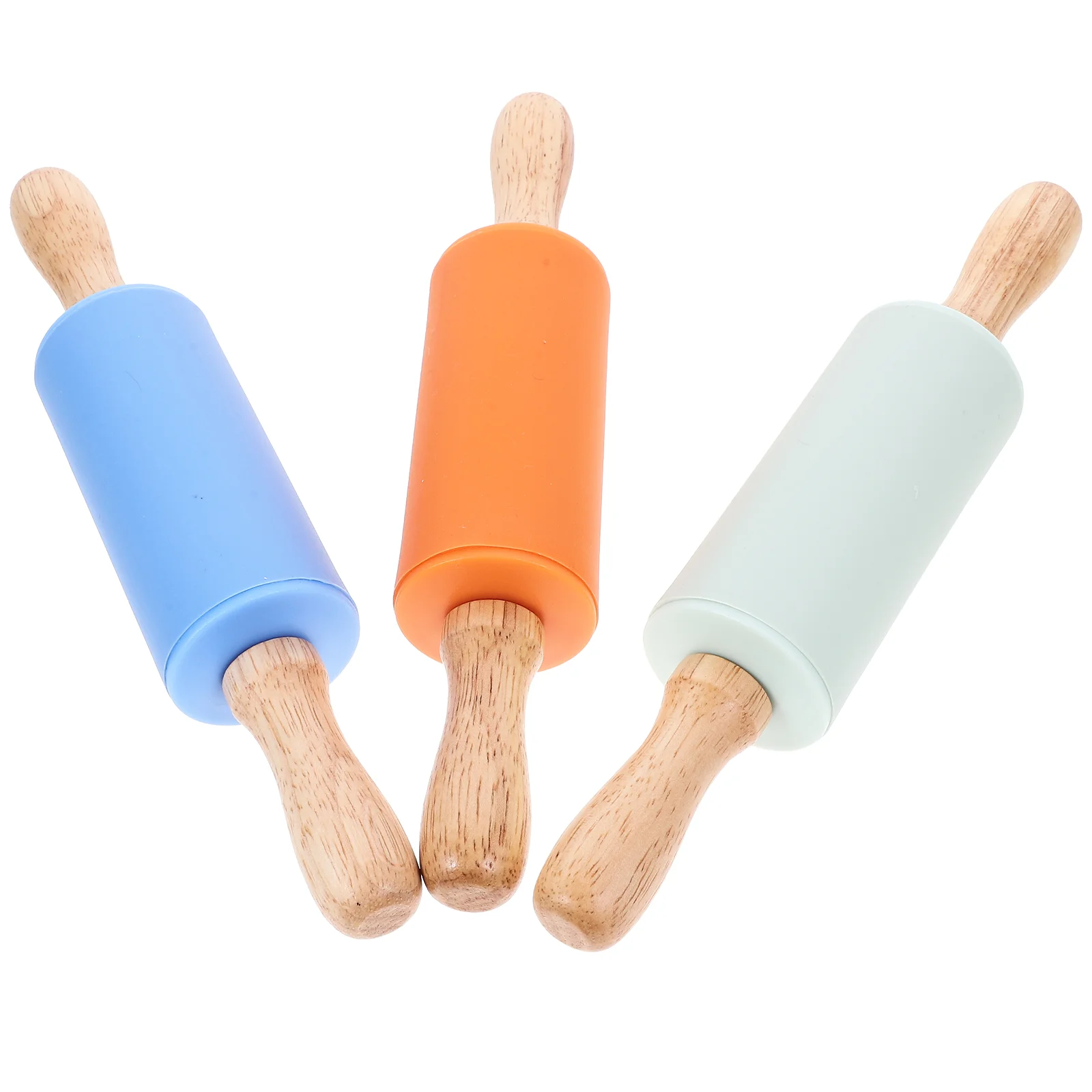 

3 Pcs Non Stick Rolling Pin Kids Toy Children for Baking Dough Roller Non-stick Silicone