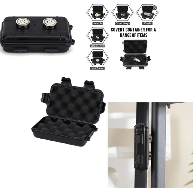 صندوق حامل المفاتيح المغناطيسي - مقاوم للماء والغبار لإخفاء صندوق مفاتيح للسيارة تحت تخزين مفتاح السيارة المغناطيسي للاستخدام المنزلي في الهواء الطلق