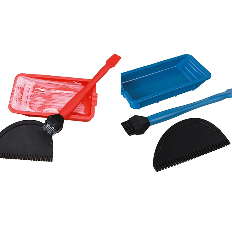 

Woodworking Brush Tool Set Soft Silicone Wood Glue Applicator Thin Non-slide Scraper Glue Tray DIY Crafts Kit