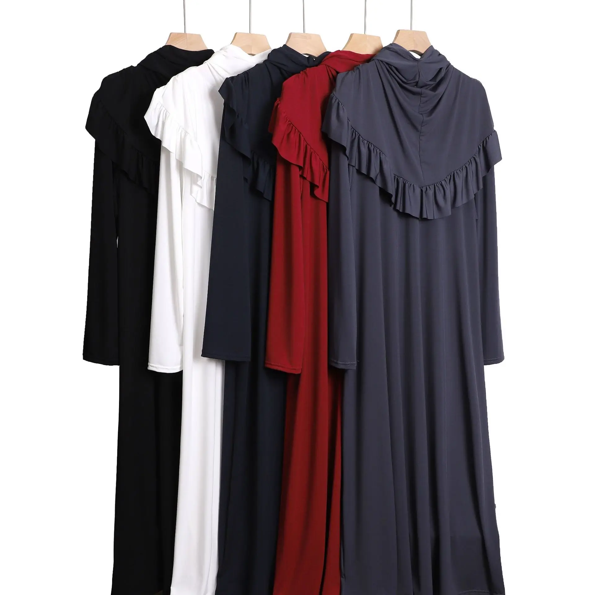 

Modest Muslim Dress Eid Djellaba Women Islam Jalabiya Hooded Abaya Ramadan Turkey Kaftan Arab Robe Femme Prayer Garment Clothing