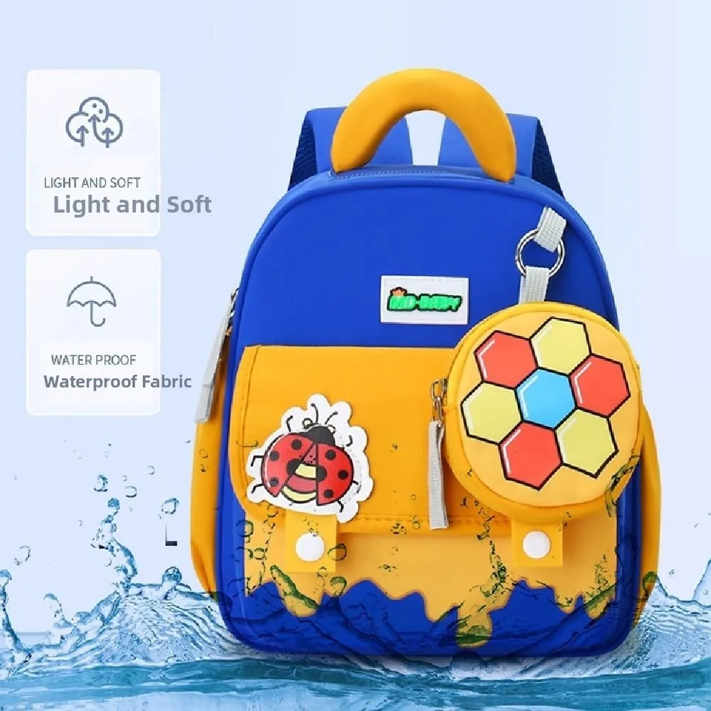 Animal Patterns Kindergarten School Bag Waterproof Adjustable Straps Cute Kids Backpacks Comfortable Zipper Closure