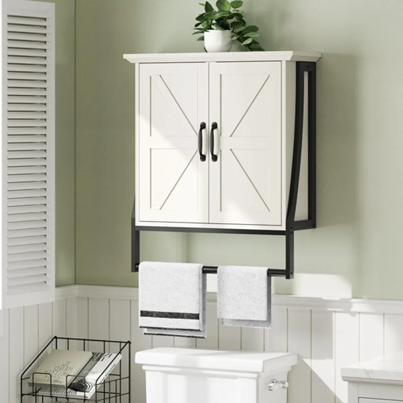 Bathroom Cabinet Wall Mounted, Bathroom Wall Cabinet Above Toilet, 2 Barn Door Wall Cabinet for Bathroom Storage