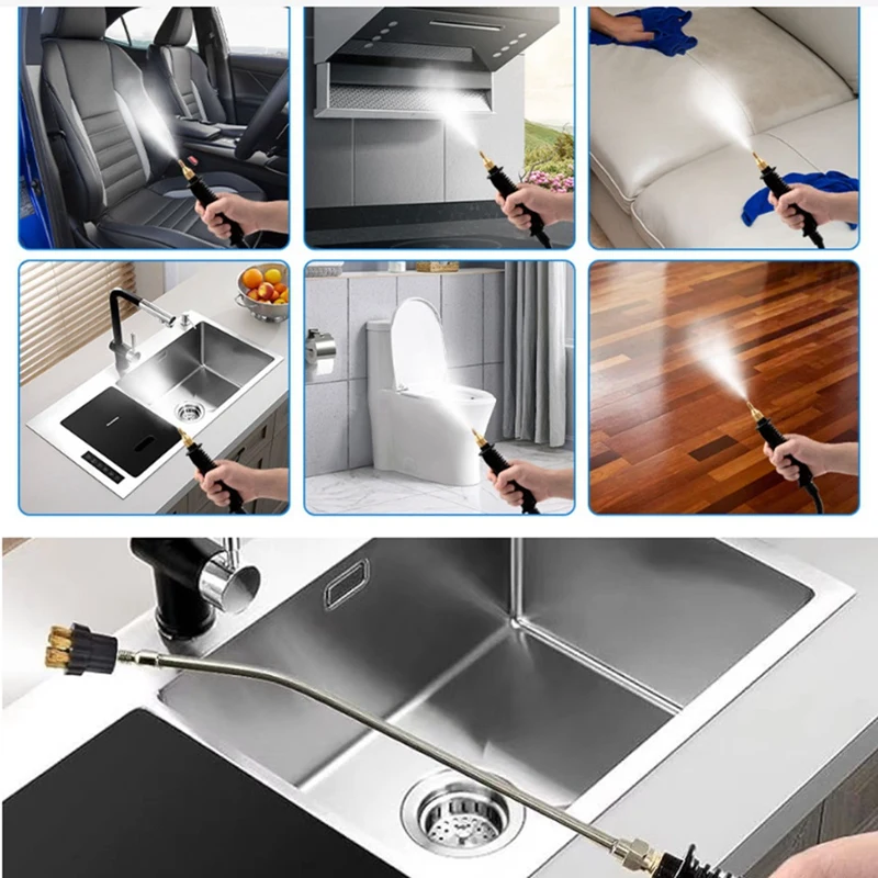 Steam Cleaner 2500W Steam Cleaner Handheld High Temperature Steam Cleaner Fit For Home Kitchen Bathroom Car Cleaning EU Plug