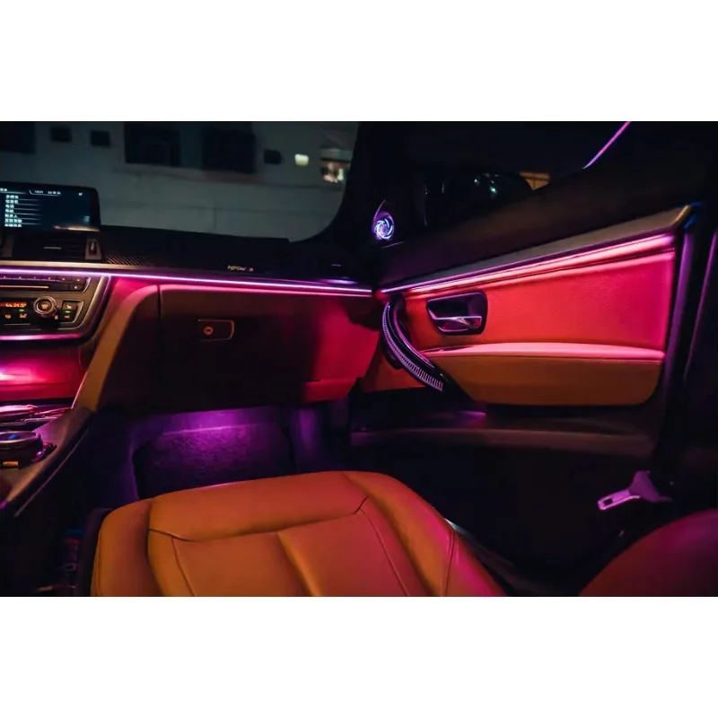 Long Wheelbase G12 Dynamic 64 Color LED Atmosphere Lamp, Interior Ambient Strip Fit 2016-2022 Luxury Sedan Air Vent Upgrade Part