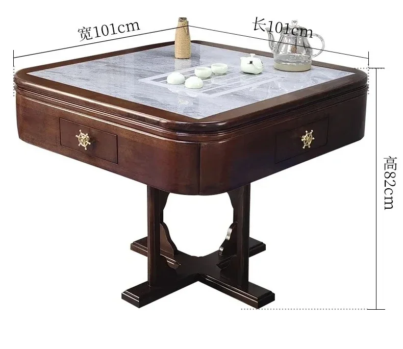 New Chinese tea table mahjong table integrated household solid wood mahjong machine fully automatic multifunctional tea table