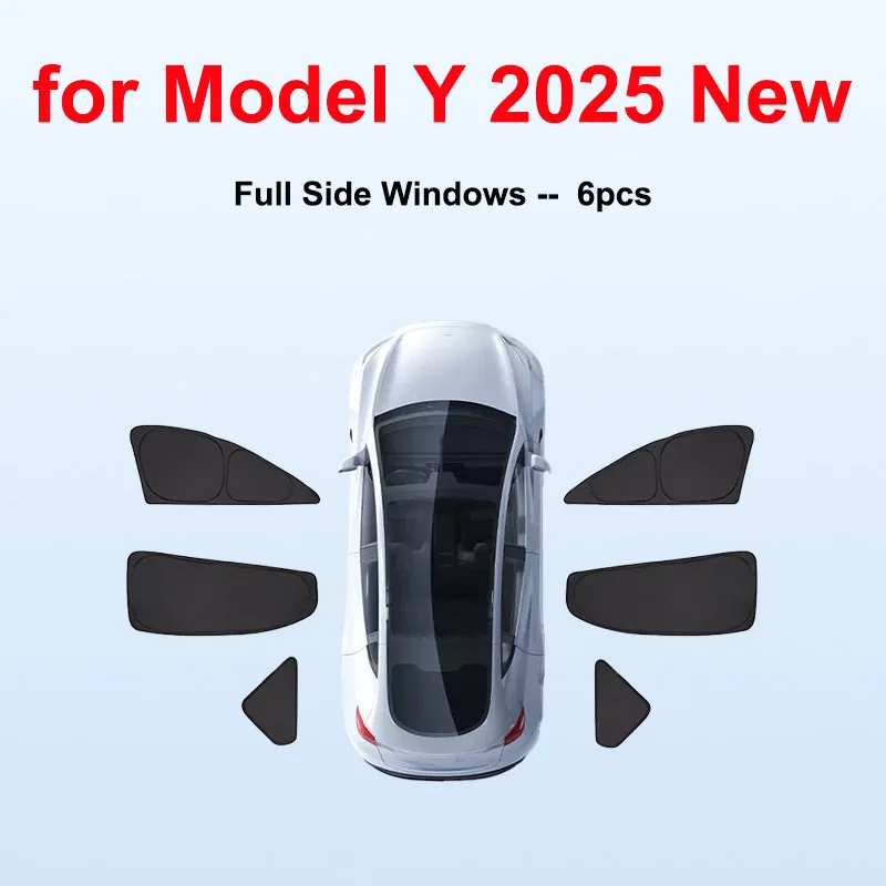 Für Tesla Model Y Juniper 2025 2026 Sonnenschutz für Vorder- und Heckscheibe, Seitenfenster-Sonnenschutz, Windschutzscheiben-Sonnenschutz, Outdoor-Camping-Zubehör