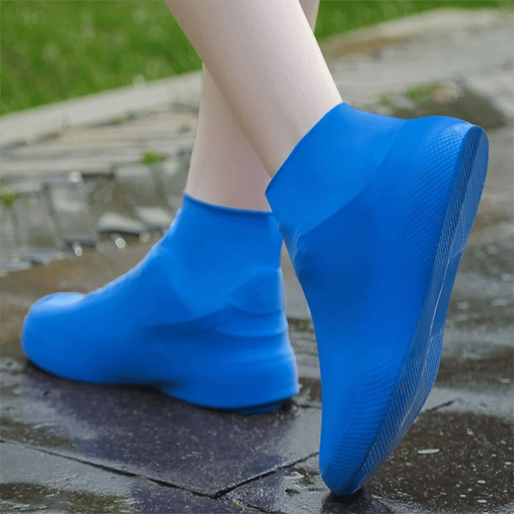 5Pairs Reusable Silicone Shoe Covers Non-Slip Durable Waterproof Shoe Covers Elastic Material Wear-resistant