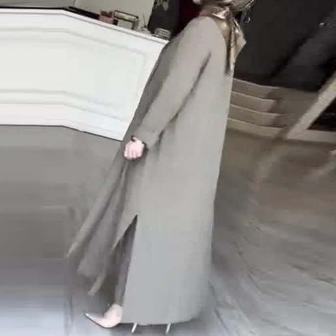 

2025 New Women's Long Open Cardigan White Top Wide Leg Pants Three Piece Set Cross-Border Fashionable Winter Outfit