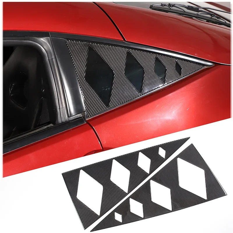 Soft Carbon Fiber Car Rear Window Triangle Glass Panel Trim Sticker Car Accessories For Mitsubishi Eclipse 2006-2011 L/RHD
