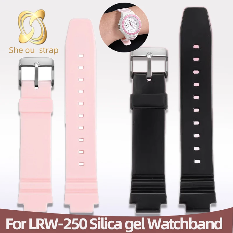 Convex joint  Silica Gel Watch Strap For Casio LRW-250 Watchband Waterproof And Soft  Sport Man And Women's Electronic Watch