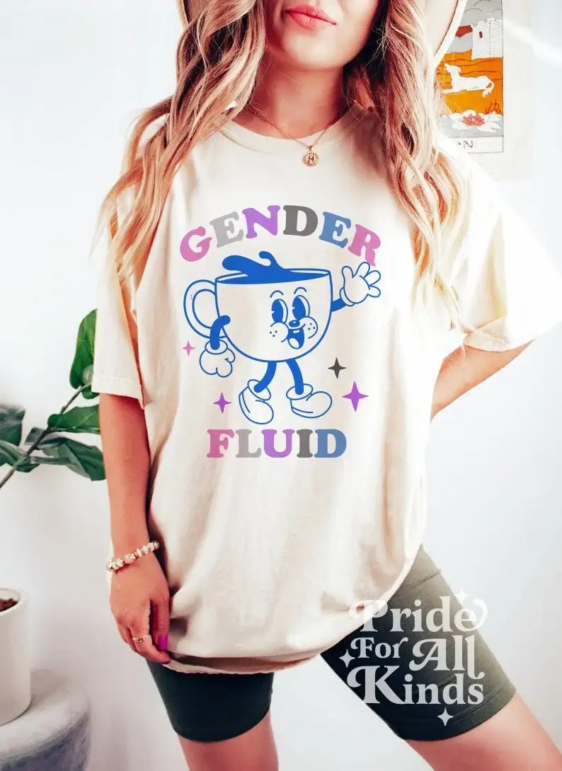 Genderfluid shirt pride nonbinary lgbtq genderqueer agender enby retro lgbt queer