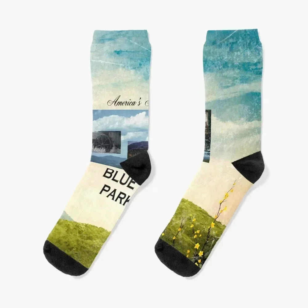 

Blue Ridge Parkway Socks cool Wholesale gym designer brand Designer Man Socks Women's