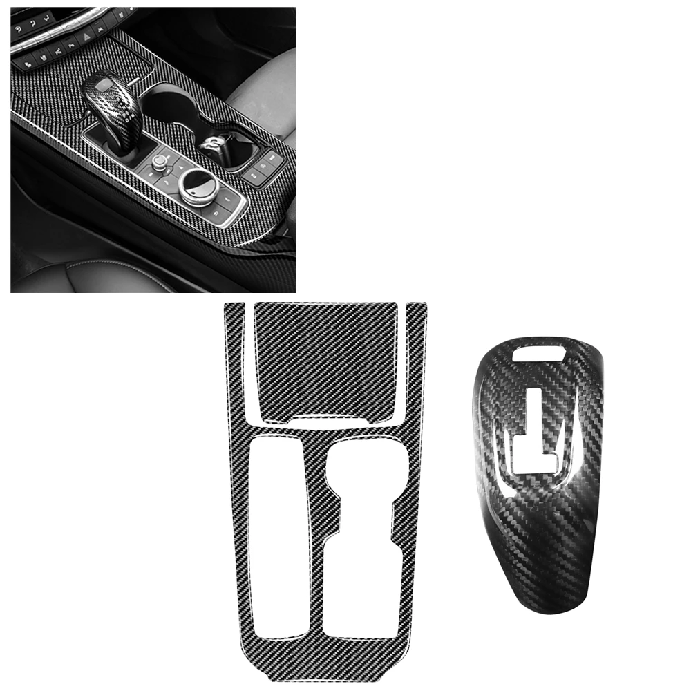 

Carbon Fiber Gear Shift Knob Frame Cover Trim For Cadillac XT4 2018-2020