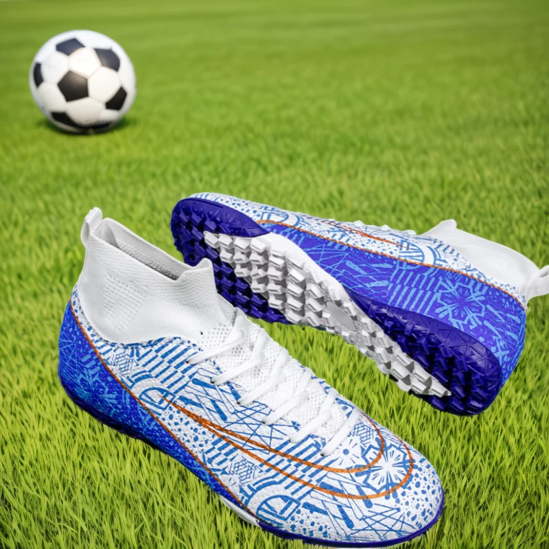 

Популярные высокие футбольные бутсы премиум-качества, стиль унисекс, противоскользящие, износостойкие, доступны в вариантах TF и FG.