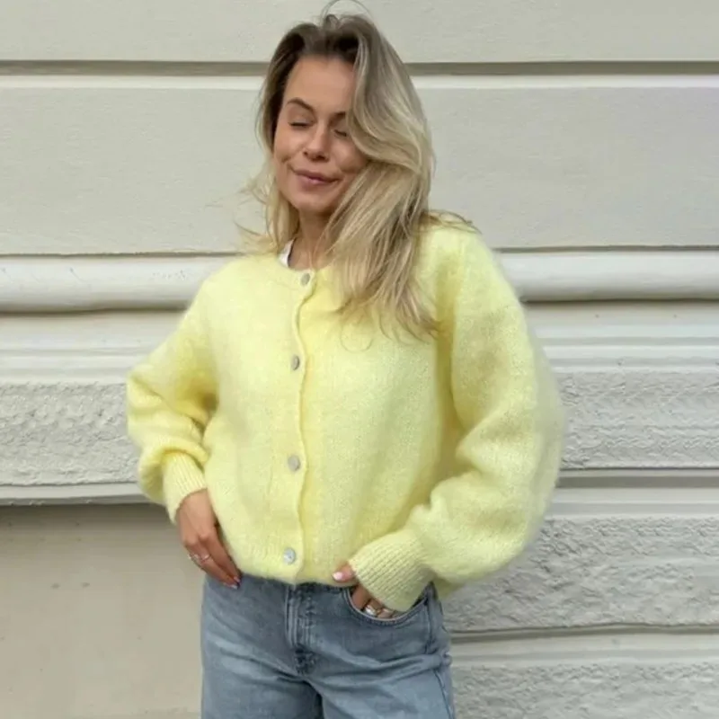 Tuularose Frauen Herbst Strickjacke Fashion Solid Casual Taste Stricken Top Grundlegende Büro Dame Streetwear 2025, Neue Frauen Pullover